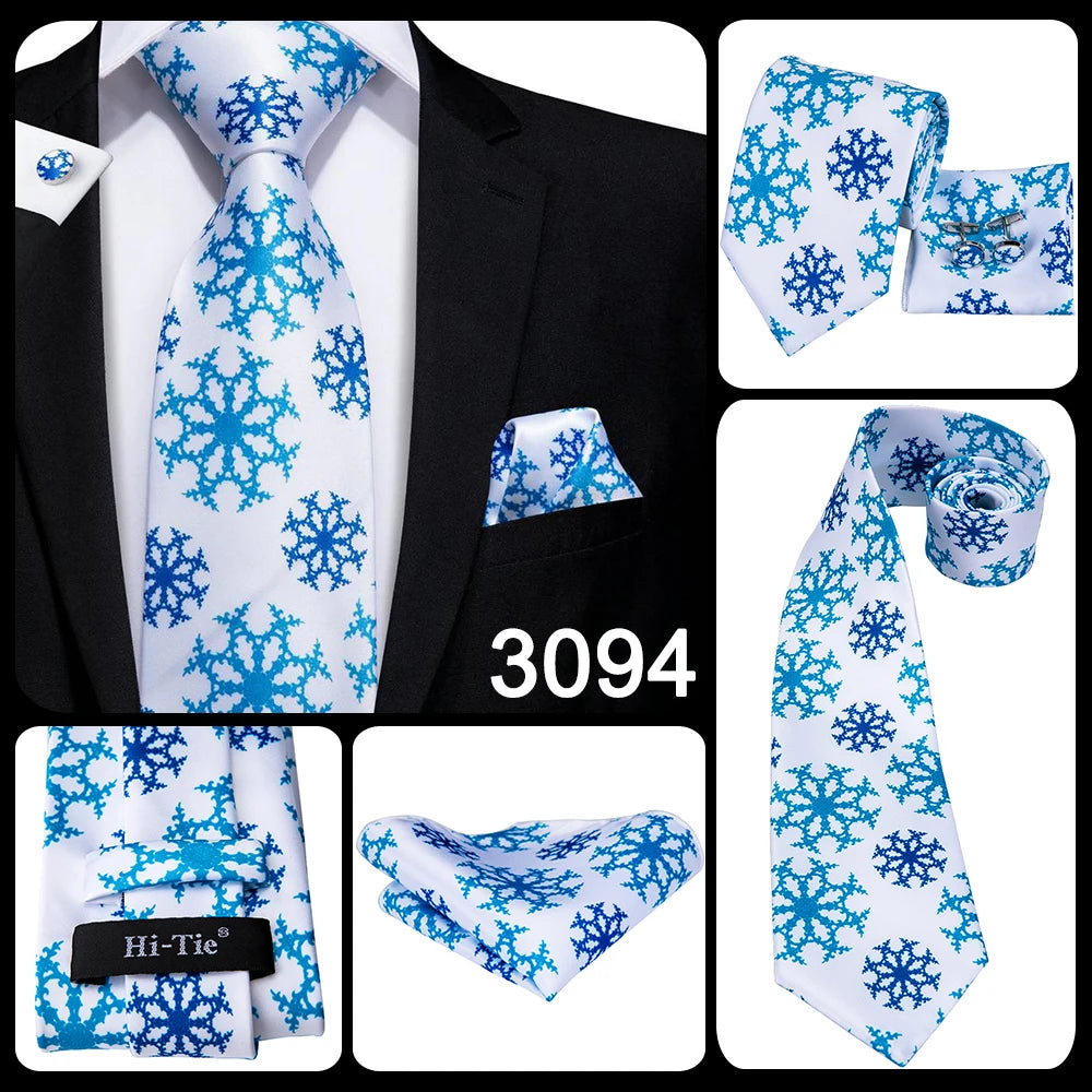 Hi-Tie Blue New Fashion Business Paisley Silk Men's Tie NeckTie 8.5cm Ties for Men Formal Luxury Wedding Quality Gravata
