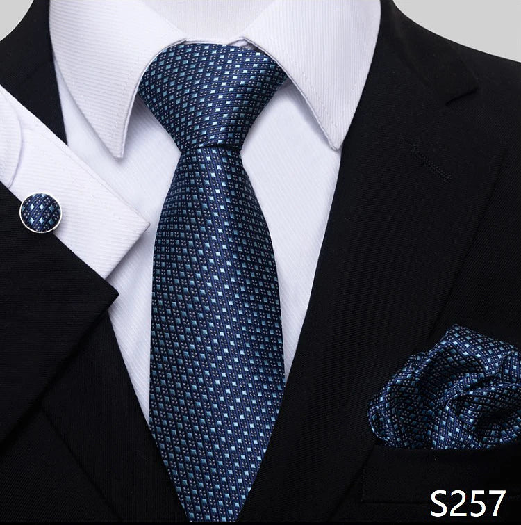 Tie For Men Blue Gold 65 Colors Sale Wedding Present Tie Pocket Squares Set Necktie Suit Accessories Fit Group Holiday Party