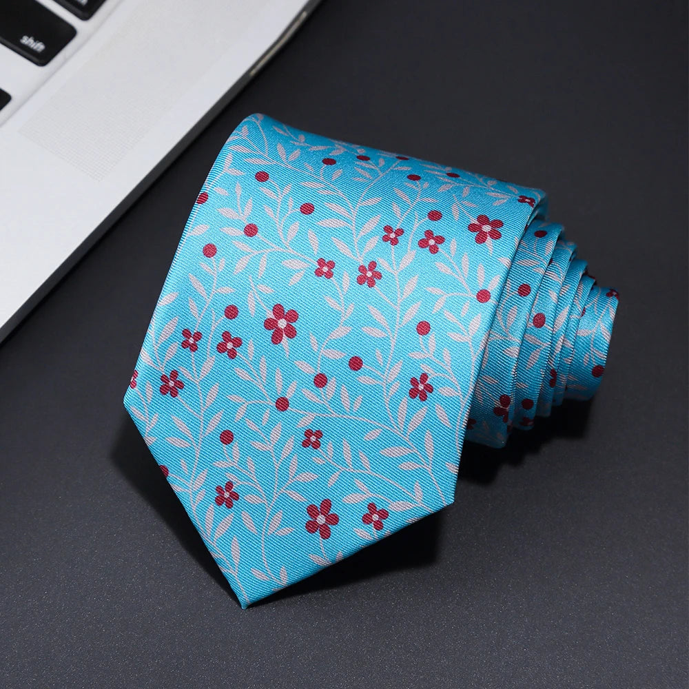 New men's fashion print tie Hand-made 8cm silk necktie Paisley floral geometric Neck Tie for business party wedding gift