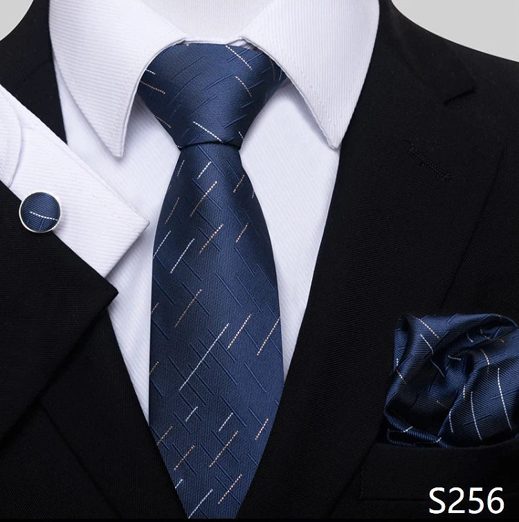 Tie For Men Blue Gold 65 Colors Sale Wedding Present Tie Pocket Squares Set Necktie Suit Accessories Fit Group Holiday Party