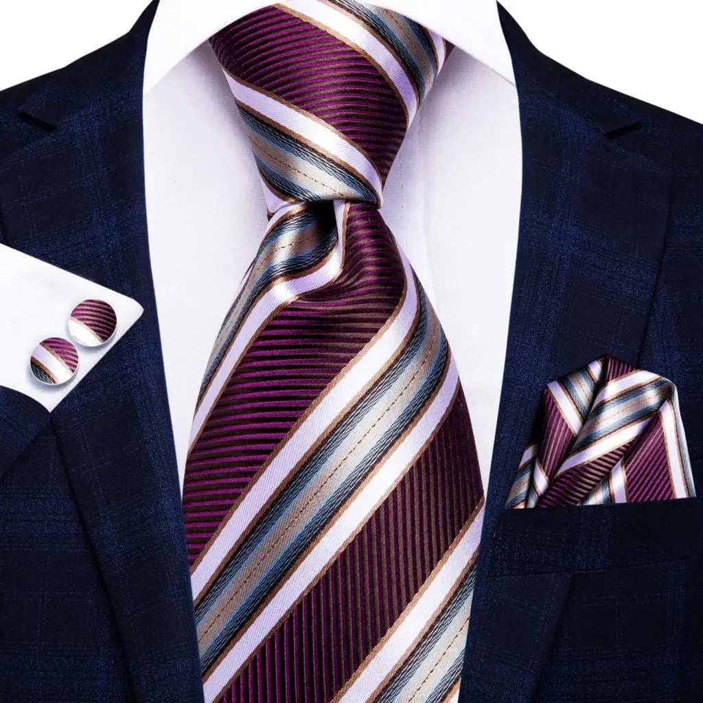 Hi-Tie 100% Silk Luxury Mens Ties Floral Black Gold Ties Paisley NeckTie Pocket Square Cufflinks Set Men's Wedding Party Tie