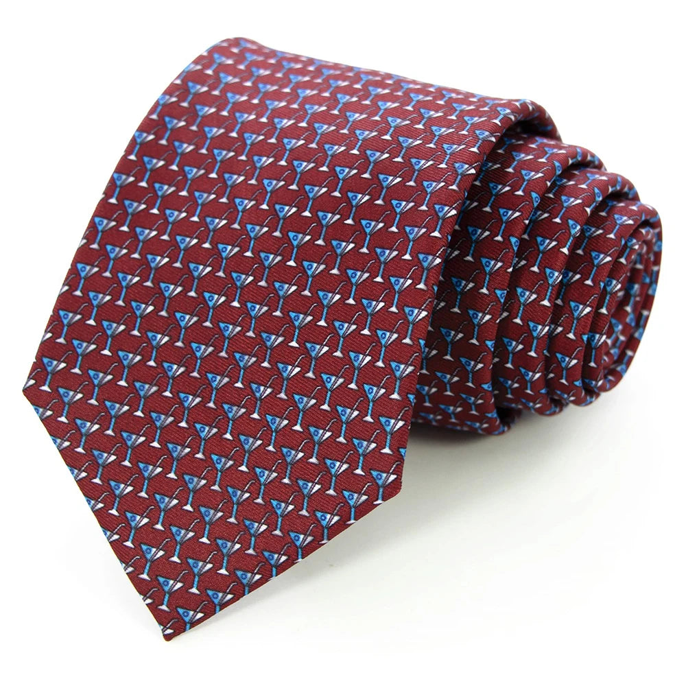 New men's fashion print tie Hand-made 8cm silk necktie Paisley floral geometric Neck Tie for business party wedding gift