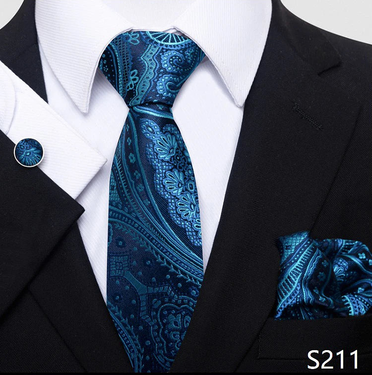 Tie For Men Blue Gold 65 Colors Sale Wedding Present Tie Pocket Squares Set Necktie Suit Accessories Fit Group Holiday Party