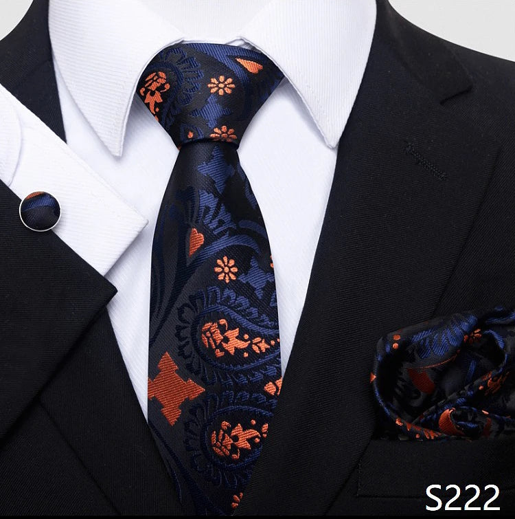 Tie For Men Blue Gold 65 Colors Sale Wedding Present Tie Pocket Squares Set Necktie Suit Accessories Fit Group Holiday Party