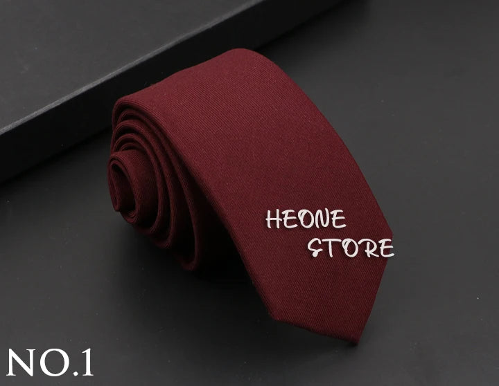 Classic Mens Solid Cotton Handmade 6cm Ties Striped Narrow Collar Slim Necktie Black Red Blue Formal Business Wedding Tie Gift