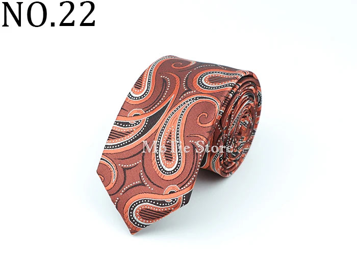 Tie For Men Classic Business Paisley Floral Stripe Plaid Dots 6cm Jacquard Necktie Accessories Daily Wear Cravat Wedding Dress
