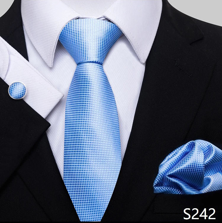 Tie For Men Blue Gold 65 Colors Sale Wedding Present Tie Pocket Squares Set Necktie Suit Accessories Fit Group Holiday Party