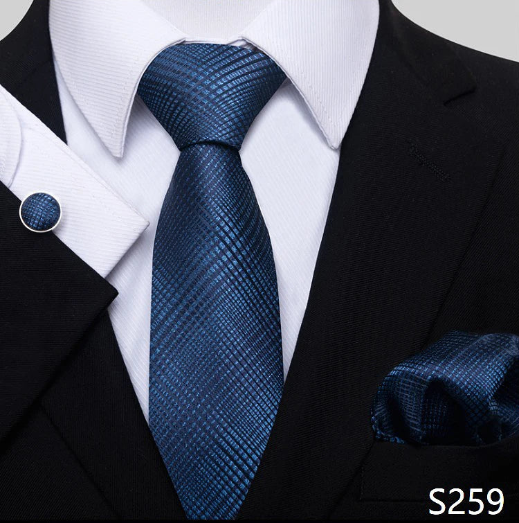 Tie For Men Blue Gold 65 Colors Sale Wedding Present Tie Pocket Squares Set Necktie Suit Accessories Fit Group Holiday Party