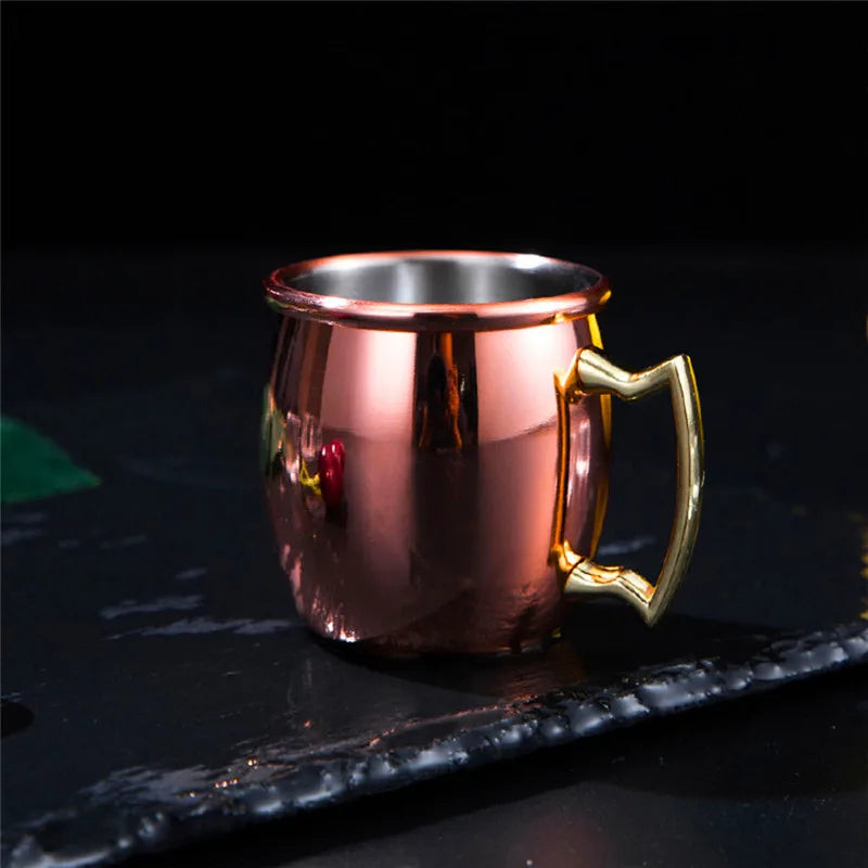 Copper Plated Moscow Mule Shot Glass Mug Mini 60ml Vodka Beer Wine Cup Cocktail Mugs Metal Canecas Travel Bar Drinkware Tools