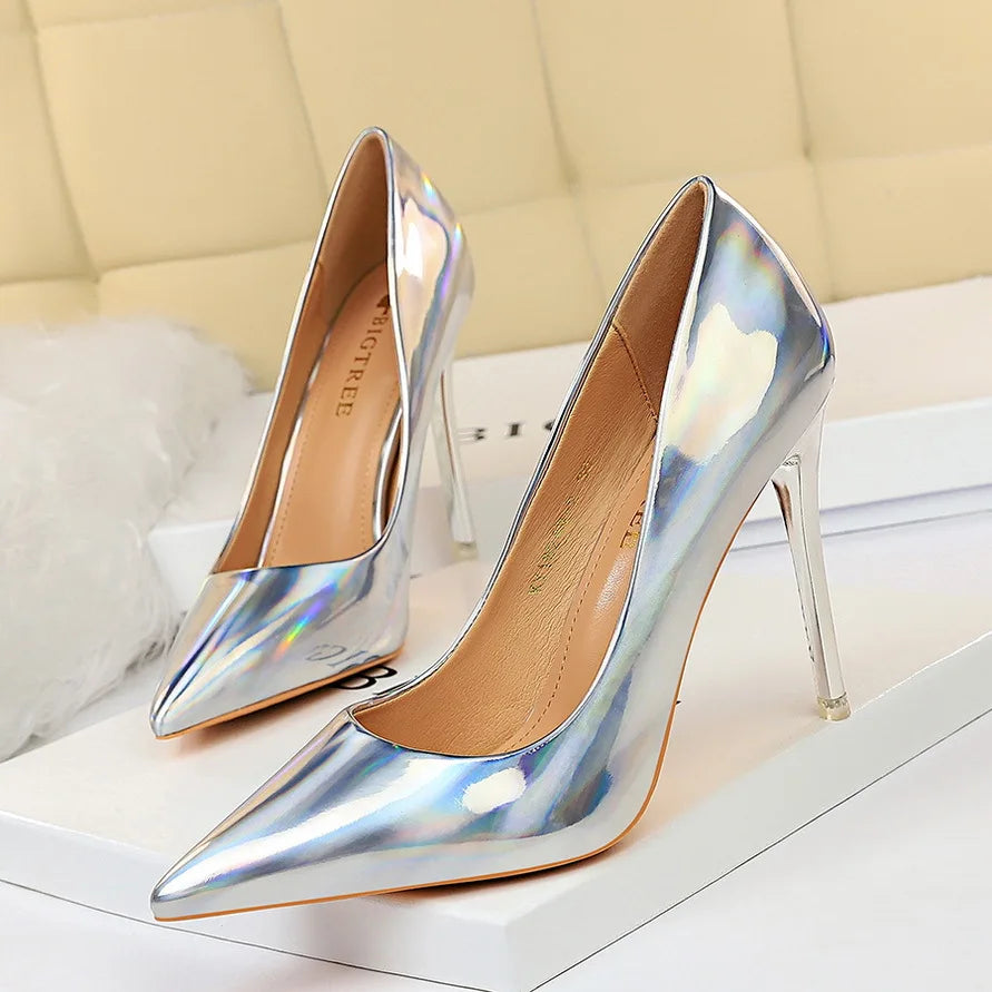 1829-2 High Quality High Heels Shoes for Women Size 34-43 4 Inches Spike Heel Pointed Toe Ladies Heel Shoes Pumps Women Shoes