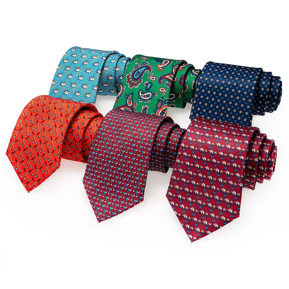 New men's fashion print tie Hand-made 8cm silk necktie Paisley floral geometric Neck Tie for business party wedding gift