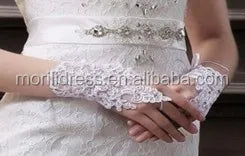 Fashion Women 7CM Thick High Heels Sandals White Pearl Lace Bridal Wedding Shoes MS135