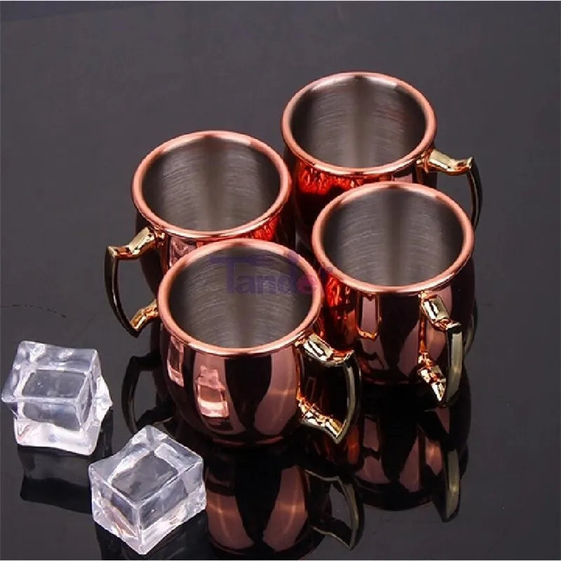 Copper Plated Moscow Mule Shot Glass Mug Mini 60ml Vodka Beer Wine Cup Cocktail Mugs Metal Canecas Travel Bar Drinkware Tools