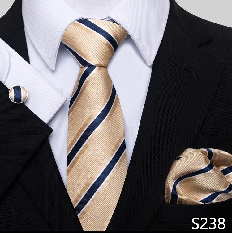 Tie For Men Blue Gold 65 Colors Sale Wedding Present Tie Pocket Squares Set Necktie Suit Accessories Fit Group Holiday Party