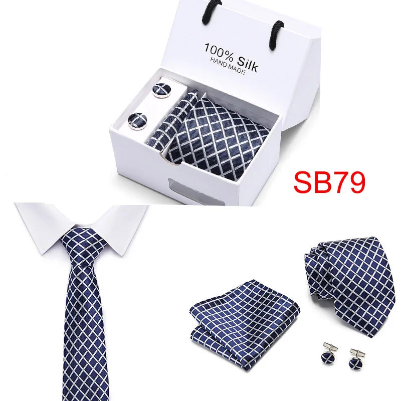 High Quality Silk Ties for Men 145cm Long Fashion Red Necktie 7.5cm Wide Formal Plaid Men's Tie  Drop Shipping