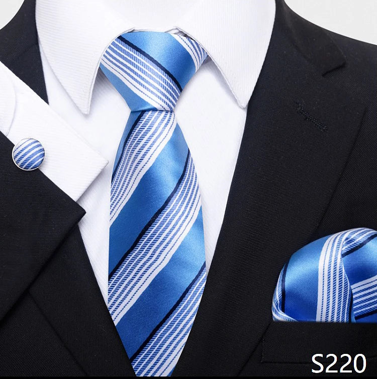 Tie For Men Blue Gold 65 Colors Sale Wedding Present Tie Pocket Squares Set Necktie Suit Accessories Fit Group Holiday Party