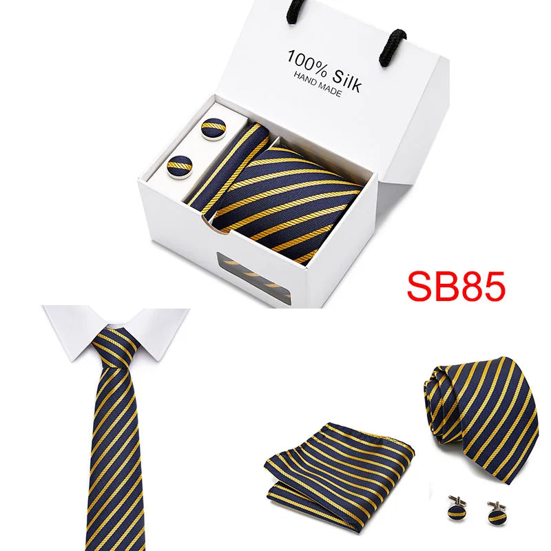 High Quality Silk Ties for Men 145cm Long Fashion Red Necktie 7.5cm Wide Formal Plaid Men's Tie  Drop Shipping