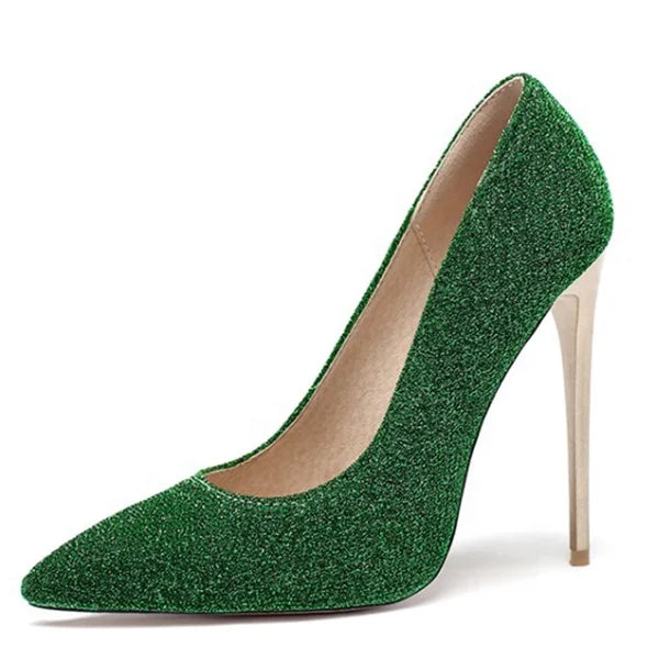 Big Size 47 Women's Stilettos Dress Shoes 4inches Heels Thin Heel Female Pumps Dancer Slip on High-heeled Show Shoes