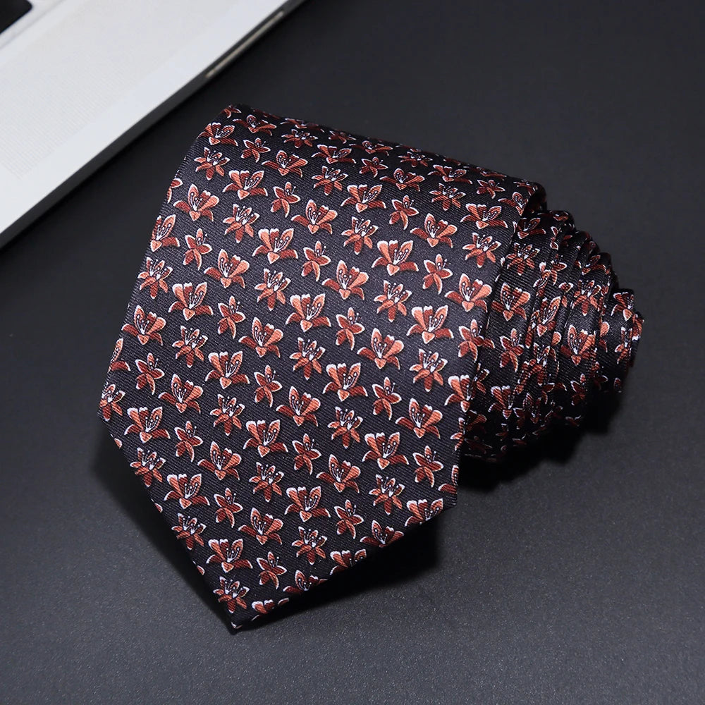 New men's fashion print tie Hand-made 8cm silk necktie Paisley floral geometric Neck Tie for business party wedding gift