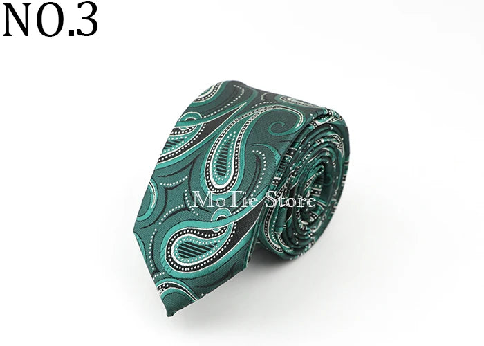 Tie For Men Classic Business Paisley Floral Stripe Plaid Dots 6cm Jacquard Necktie Accessories Daily Wear Cravat Wedding Dress