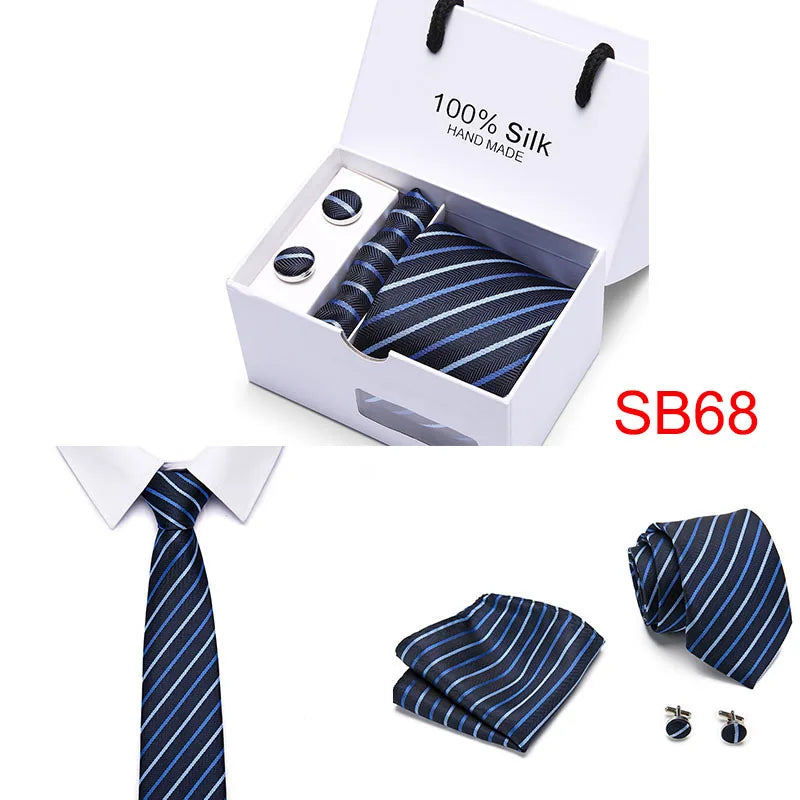 High Quality Silk Ties for Men 145cm Long Fashion Red Necktie 7.5cm Wide Formal Plaid Men's Tie  Drop Shipping