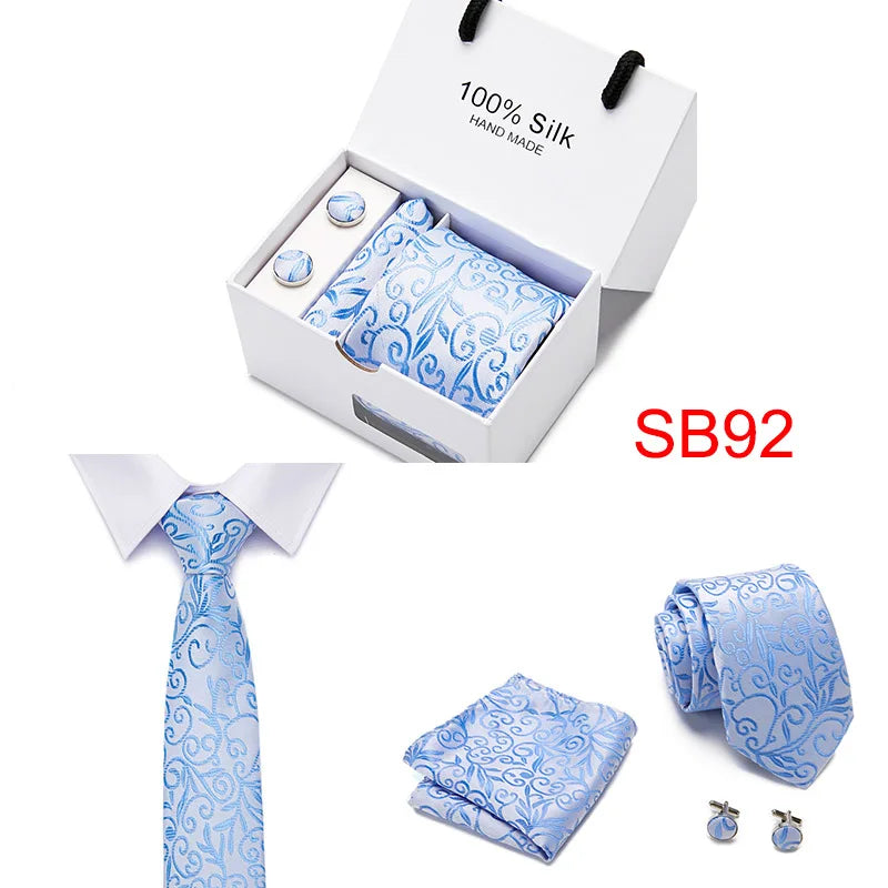 High Quality Silk Ties for Men 145cm Long Fashion Red Necktie 7.5cm Wide Formal Plaid Men's Tie  Drop Shipping