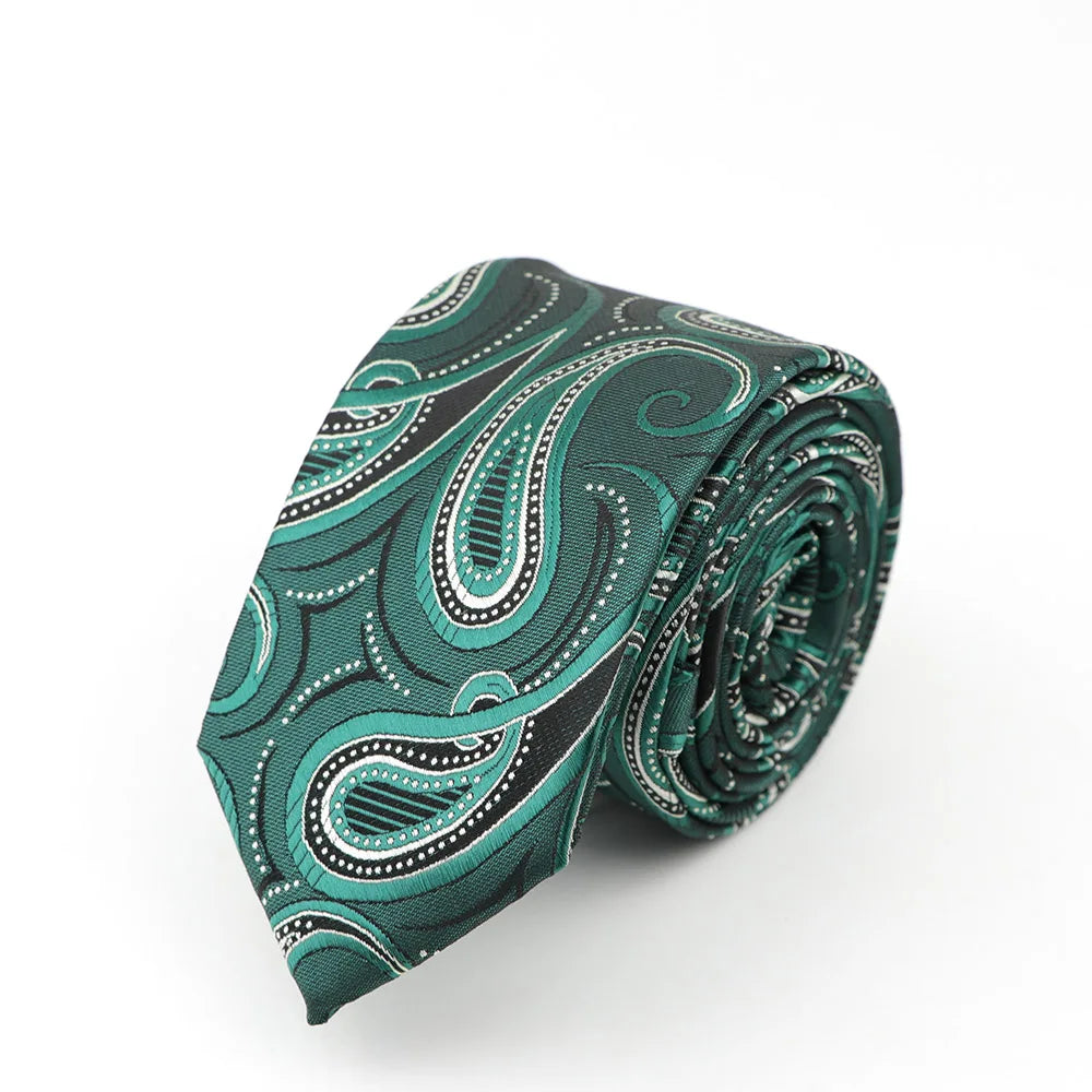 Tie For Men Classic Business Paisley Floral Stripe Plaid Dots 6cm Jacquard Necktie Accessories Daily Wear Cravat Wedding Dress