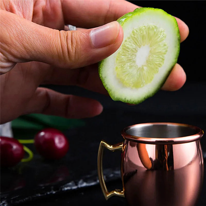 Copper Plated Moscow Mule Shot Glass Mug Mini 60ml Vodka Beer Wine Cup Cocktail Mugs Metal Canecas Travel Bar Drinkware Tools
