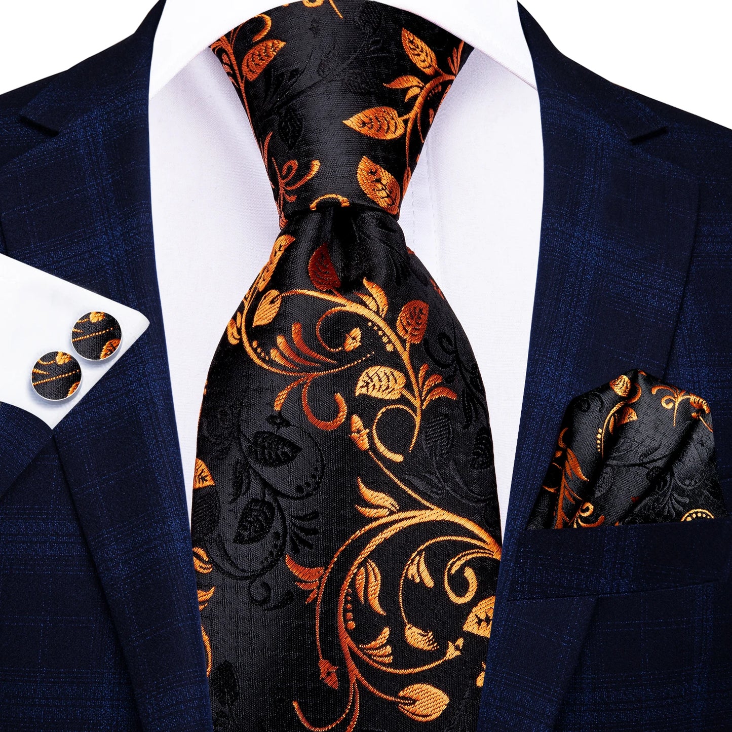 Hi-Tie Blue Business Solid 100% Silk Men's Tie NeckTie 8.5cm Ties for Men Formal Luxury Wedding High Quality Gravata