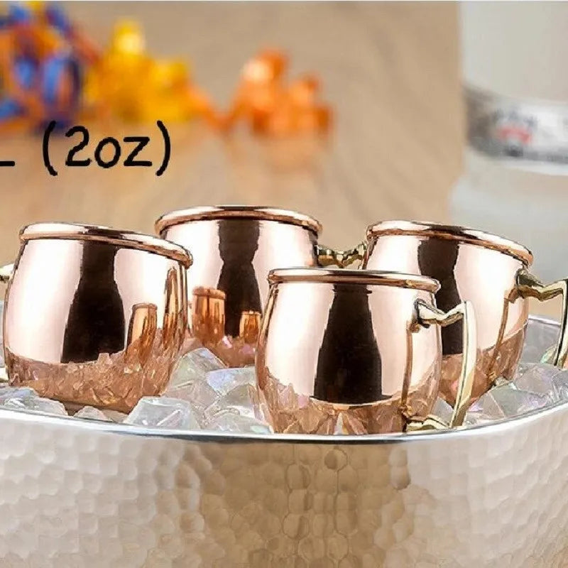 Copper Plated Moscow Mule Shot Glass Mug Mini 60ml Vodka Beer Wine Cup Cocktail Mugs Metal Canecas Travel Bar Drinkware Tools