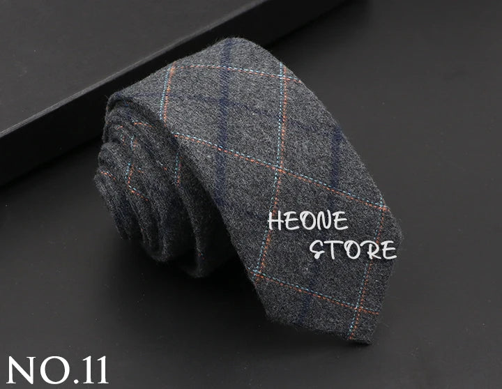 Classic Mens Solid Cotton Handmade 6cm Ties Striped Narrow Collar Slim Necktie Black Red Blue Formal Business Wedding Tie Gift