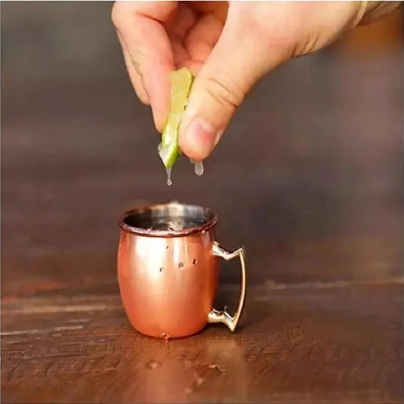 Copper Plated Moscow Mule Shot Glass Mug Mini 60ml Vodka Beer Wine Cup Cocktail Mugs Metal Canecas Travel Bar Drinkware Tools