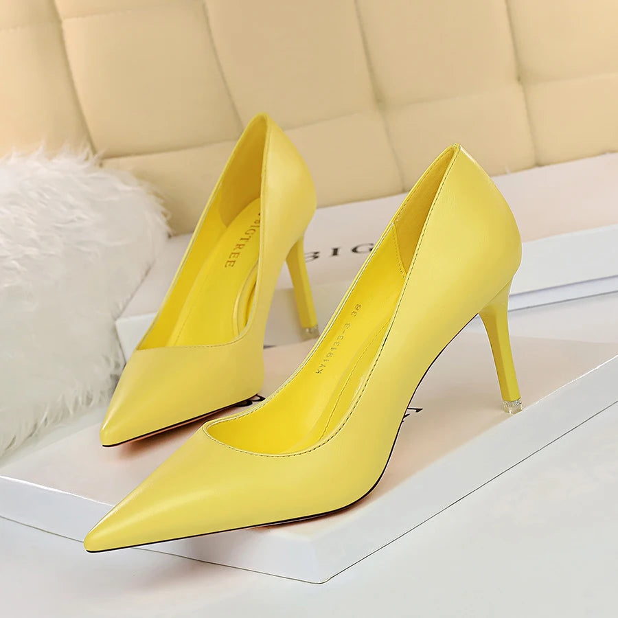 Korean Version Shoes Women New Styles Heels Fashionable Simple and Versatile Big Tree Heels Shoe for Women