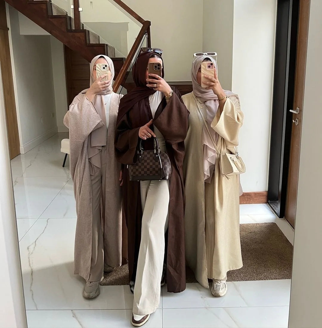 Hot Eid Muslim Abaya for Women Cardigan Robe Jalabiya Arabic Ramadan Dresses Modest Morocco Dubai Abayas Kaftan Islam Vestidos