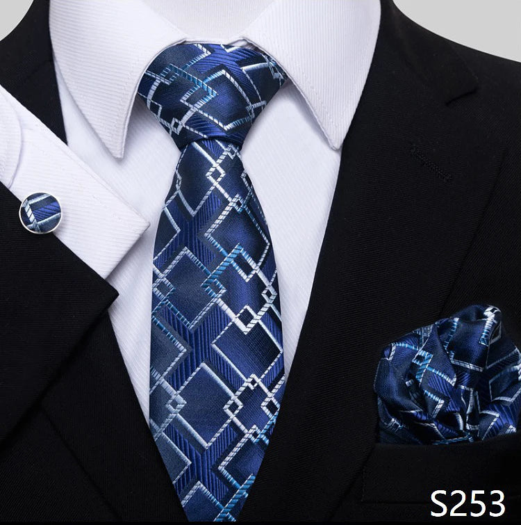 Tie For Men Blue Gold 65 Colors Sale Wedding Present Tie Pocket Squares Set Necktie Suit Accessories Fit Group Holiday Party