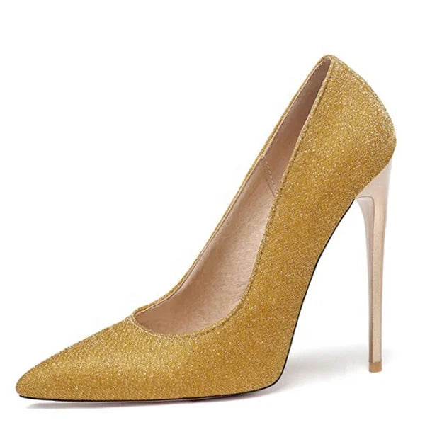 Big Size 47 Women's Stilettos Dress Shoes 4inches Heels Thin Heel Female Pumps Dancer Slip on High-heeled Show Shoes