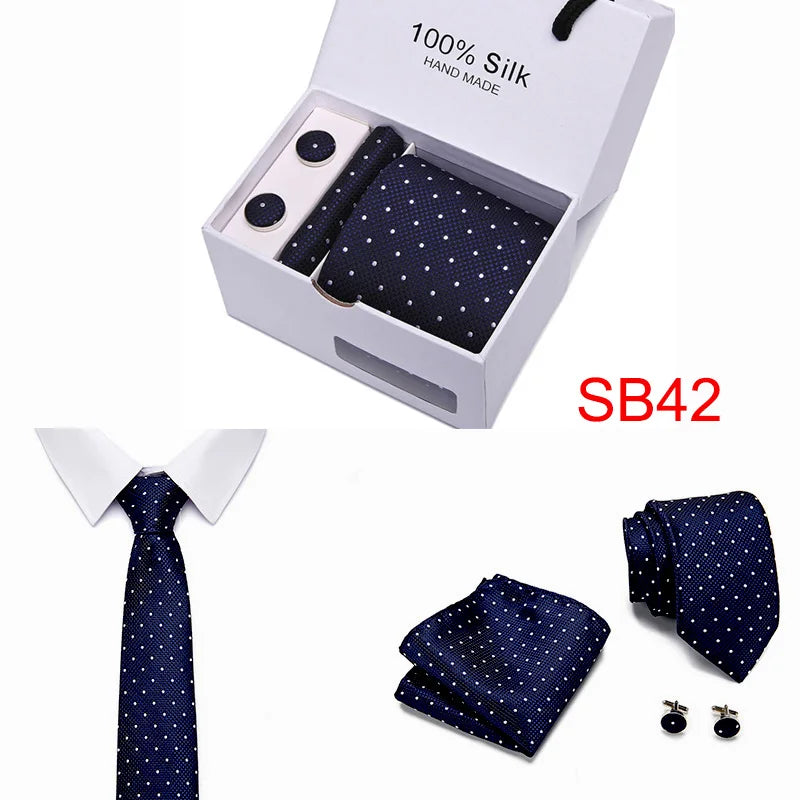 High Quality Silk Ties for Men 145cm Long Fashion Red Necktie 7.5cm Wide Formal Plaid Men's Tie  Drop Shipping