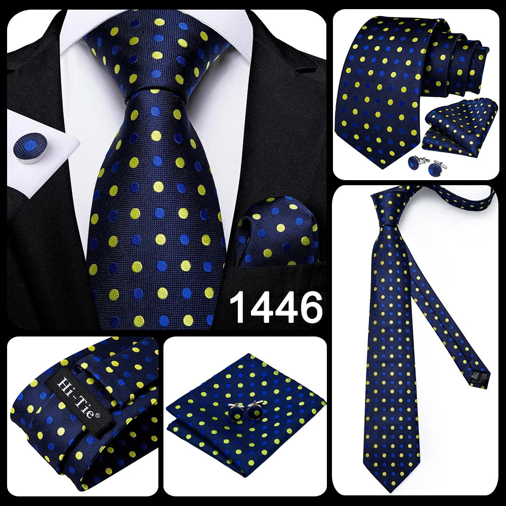 Hi-Tie Blue New Fashion Business Paisley Silk Men's Tie NeckTie 8.5cm Ties for Men Formal Luxury Wedding Quality Gravata