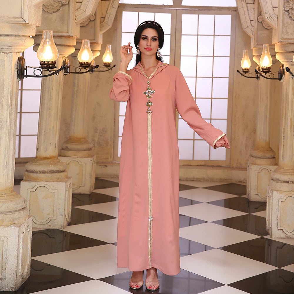 Ramadan Eid Pink Kebaya Abaya Dubai Turkey Islam Muslim Prayer Dress Abayas For Women Niqab Kaftan Robe Femme Musulmane Caftan