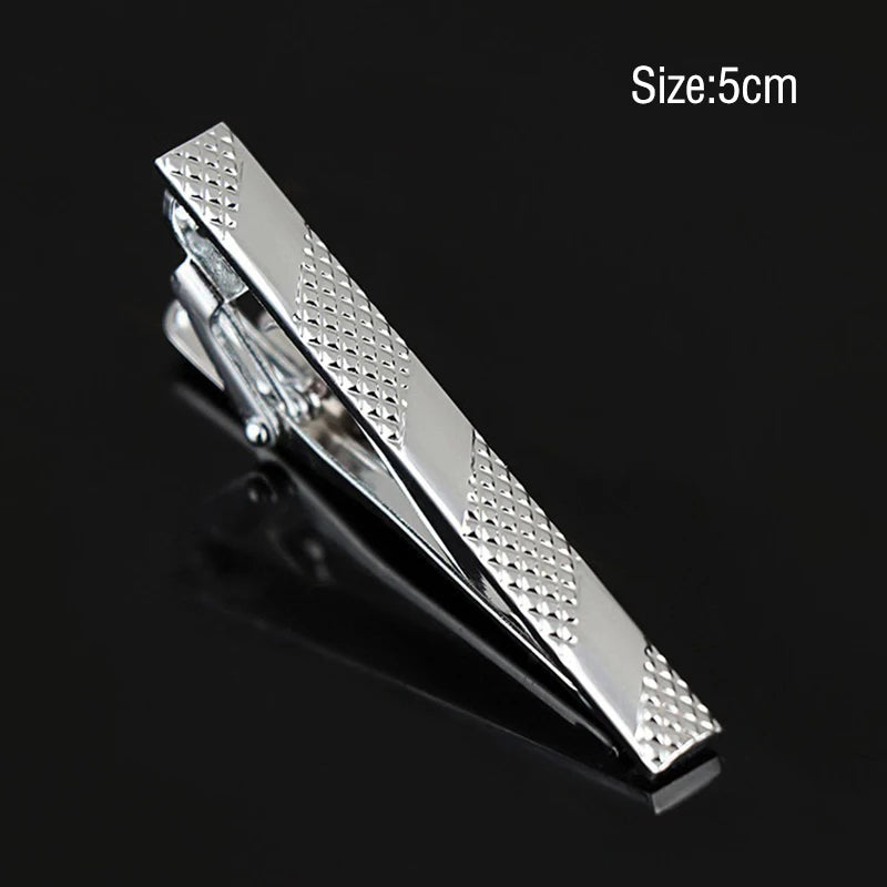Tie Clips for Men Simple Fashion Style Stripe Metal Tone Simple Bar Clasp Practical Necktie Accessories Clasp Tie Pin Mens Gift