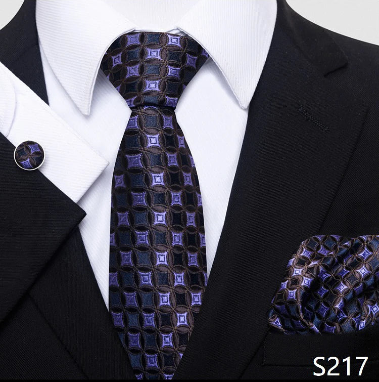 Tie For Men Blue Gold 65 Colors Sale Wedding Present Tie Pocket Squares Set Necktie Suit Accessories Fit Group Holiday Party