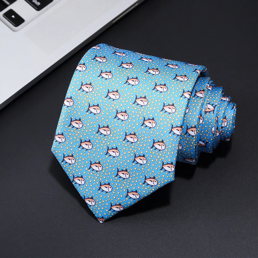 New men's fashion print tie Hand-made 8cm silk necktie Paisley floral geometric Neck Tie for business party wedding gift