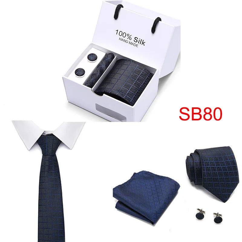 High Quality Silk Ties for Men 145cm Long Fashion Red Necktie 7.5cm Wide Formal Plaid Men's Tie  Drop Shipping