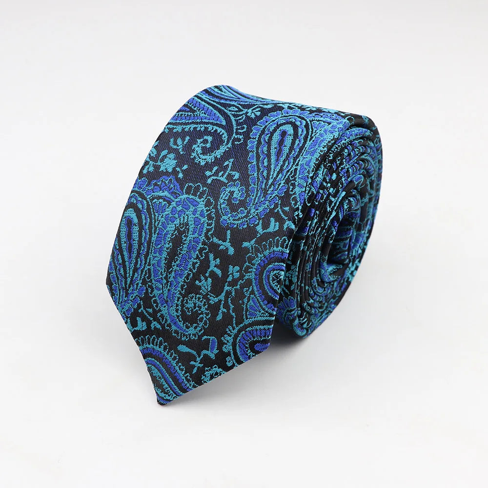 Tie For Men Classic Business Paisley Floral Stripe Plaid Dots 6cm Jacquard Necktie Accessories Daily Wear Cravat Wedding Dress