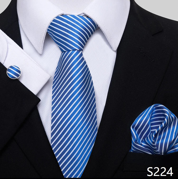 Tie For Men Blue Gold 65 Colors Sale Wedding Present Tie Pocket Squares Set Necktie Suit Accessories Fit Group Holiday Party