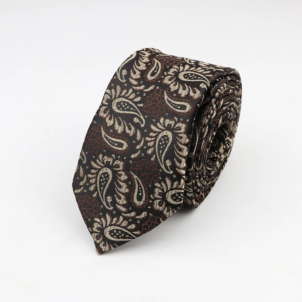 Tie For Men Classic Business Paisley Floral Stripe Plaid Dots 6cm Jacquard Necktie Accessories Daily Wear Cravat Wedding Dress