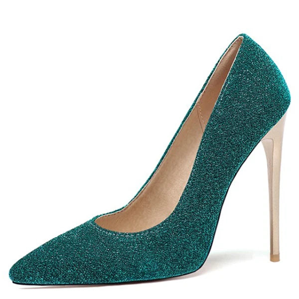 Big Size 47 Women's Stilettos Dress Shoes 4inches Heels Thin Heel Female Pumps Dancer Slip on High-heeled Show Shoes