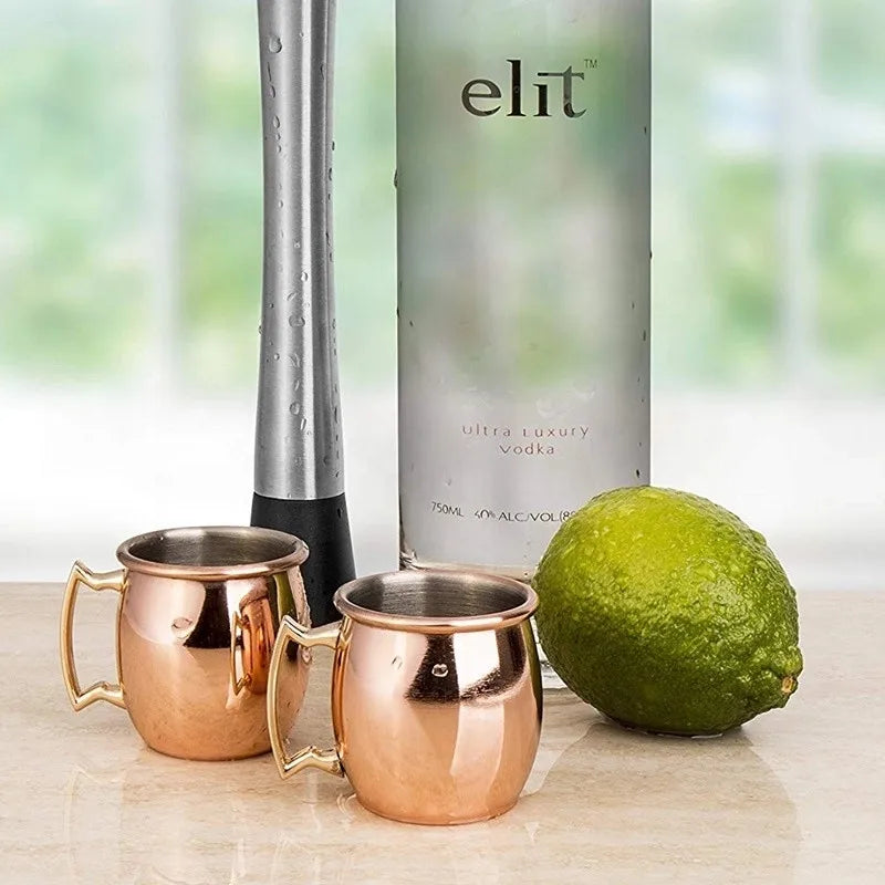 Copper Plated Moscow Mule Shot Glass Mug Mini 60ml Vodka Beer Wine Cup Cocktail Mugs Metal Canecas Travel Bar Drinkware Tools