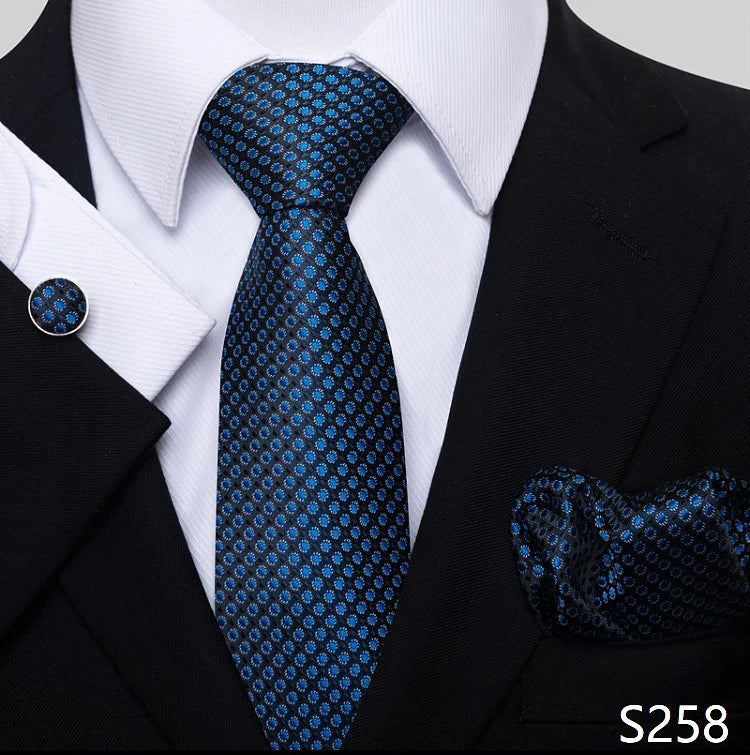 Tie For Men Blue Gold 65 Colors Sale Wedding Present Tie Pocket Squares Set Necktie Suit Accessories Fit Group Holiday Party