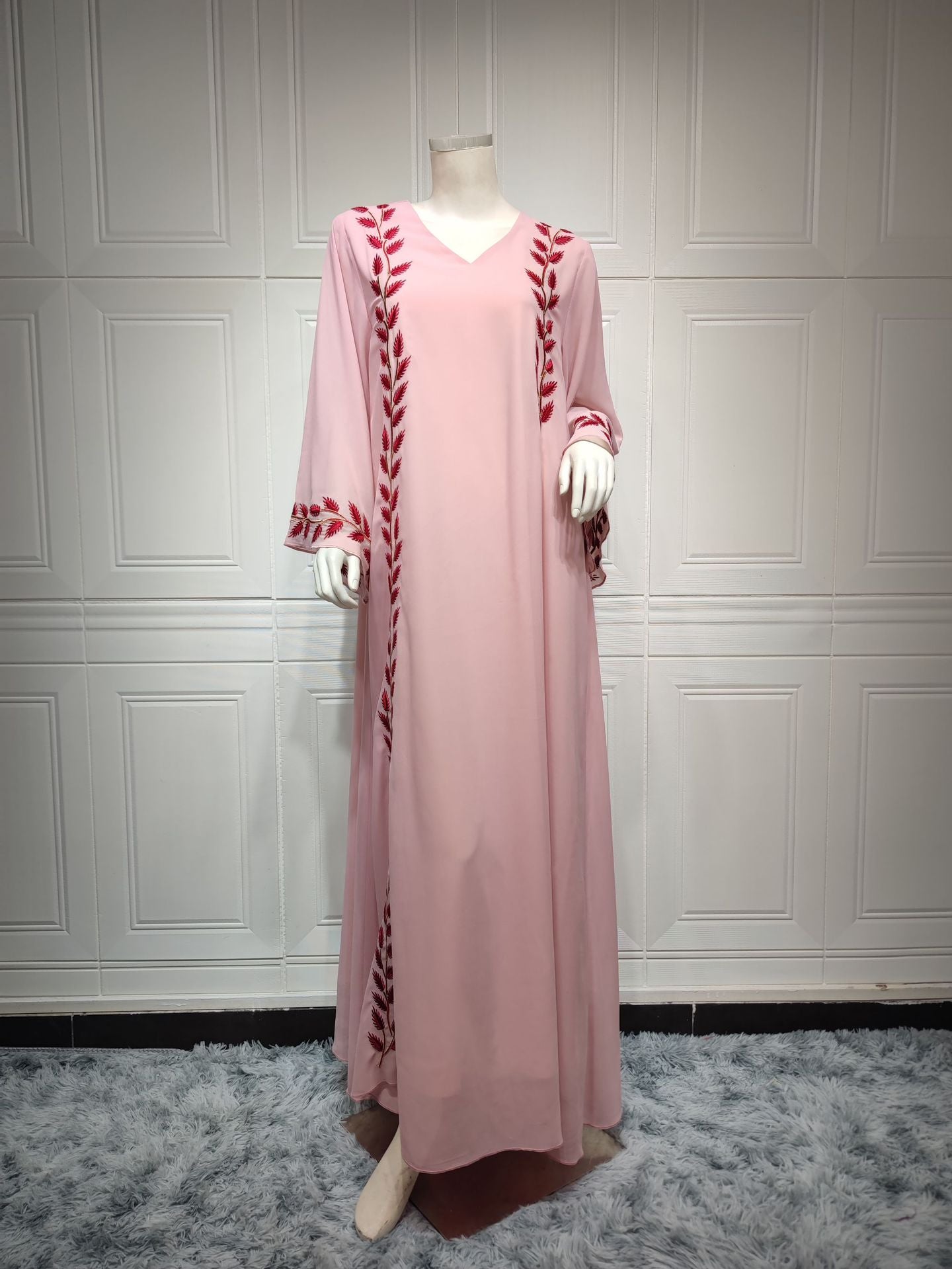 Eid Muslim Abaya for Women Embroidery Dress with Scarf 2 Piece Set Dubai Arab Long Robe Morocco Abayas Kaftan Headscarf Gorgeous